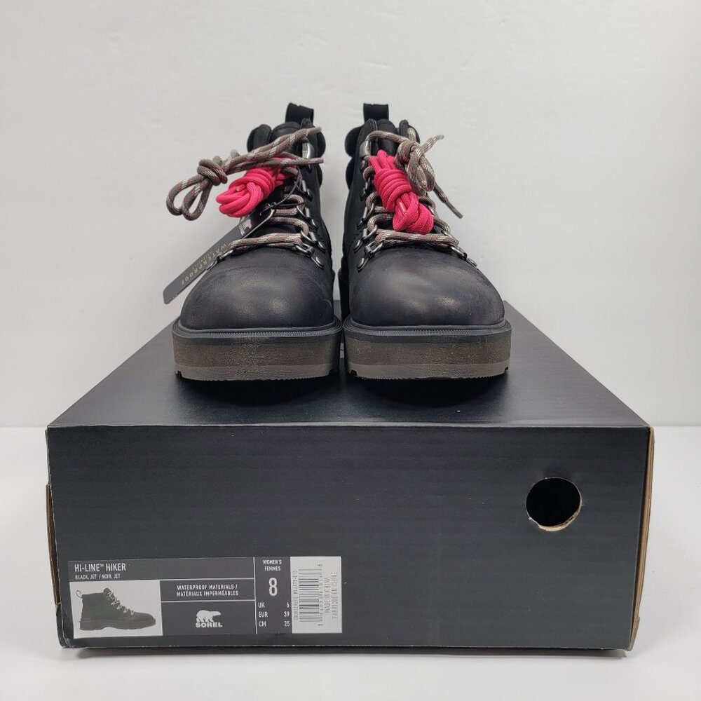 Sorel Hi-Line Women's Black Waterproof Hiking Boots NL4878-010 US Size 8 NWB - Picture 2 of 11